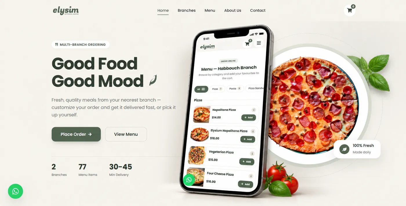 Elysium Kitchen Noise website preview